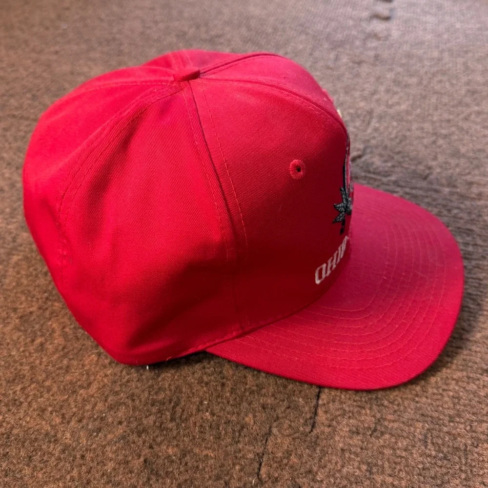 Vintage Ohio State Buckeyes Snapback Hat Twins Enterprise 1997 Rose Bowl Pin Red